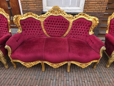 Stilske garniture: Luksuzni set nameštaja u baroknom stilu – trosed i dve fotelje - — 3