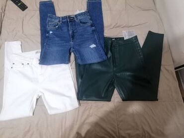 farmerke muske zara: Teksas, Visok struk, Skinny