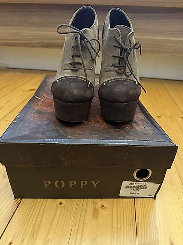 zamşa çəkmələr: Poppy, Ölçü: 36, rəng - Qəhvəyi, İşlənmiş — 1