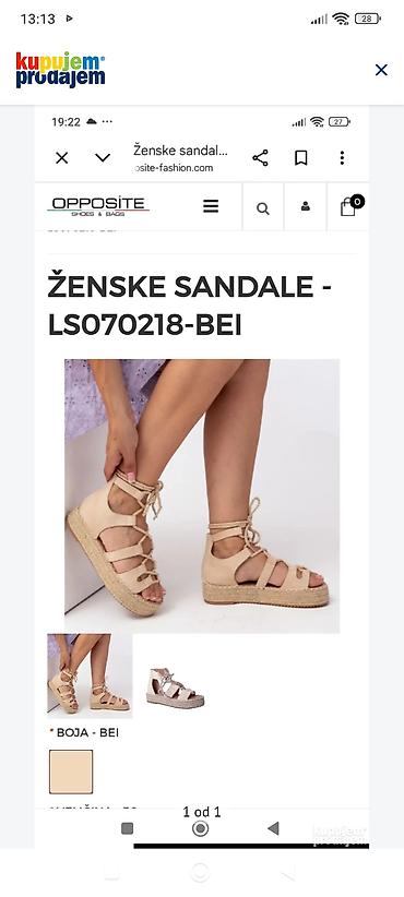 lakovane gleznjace: Ženske sandale – model LS070218-BEI - Boja: bež - Dizajn: gladijator — 1