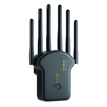 wifi ap repeater: Wi‑Fi Gücləndirici/Repeater – 1200M, 2.4G + 5G Dual Band, 6 anten — 1