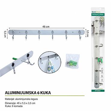 KMT Od aluminijumske legure 6 stalak sa kukama 5404884-A Praktična