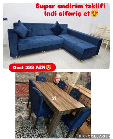 Qonaq otağı dəstləri: Yeni, Masa və oturacaqlar, Divan, Kredit yoxdur