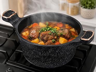 Ашкана буюмдары: Кастрюля UAKEEN Die-Cast Granite Cookware VK-T424 - Объем: 4.5 л - — 2