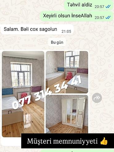 Uşaq/yeniyetmə otağı üçün dəst: - 2 ədəd tək çarpayı (ortopedik