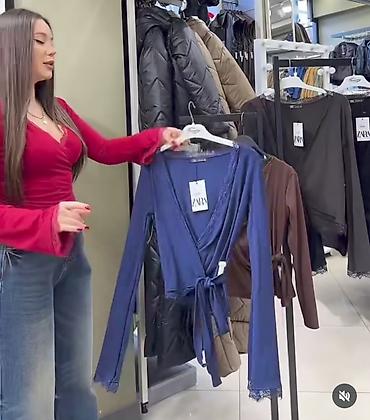 Kişi geyimləri: Polo köynək, Zara, Standart, rəng - Göy — 1