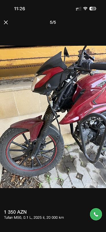 Tufan - m50n, 80 sm3, 2024 il, 20000 km lalafo.az -da Tufan - m50n, 80 sm3, 2024 il, 20000 km
