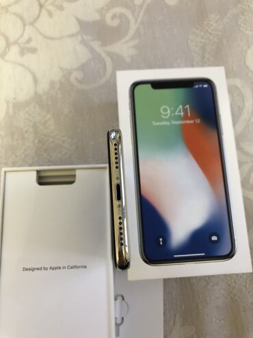 Apple iPhone: IPhone X, Б/у, 64 ГБ, Серебристый, Коробка, 62 % — 7
