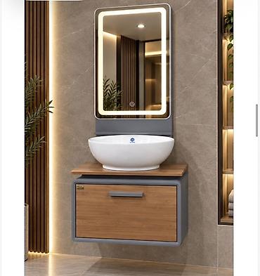 Hamam üçün divardan asılan mebel dəsti - Üst hissə: ağ keramika kase