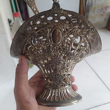 Metal dekor qablar dəsti - Material: tökmə metal (gümüşü/bronz