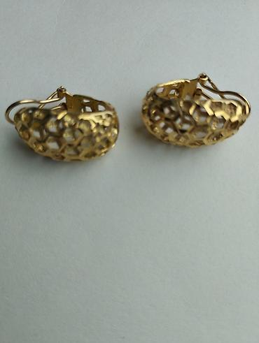 Sırğalar: Qızılı rəngli qadın sırğası – bal pətəyi naxışlı - Material: qızılı — 6