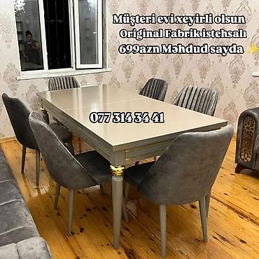 Ev və bağ: Masa dəsti – orijinal fabrik istehsalı - Dəst: geniş yemək masası + 6 — 2