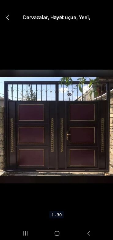 Həyət darvazaları: Dəmir darvazalar, ikilik list,17 profillə yığılan keyfiyyətli nağd və — 8