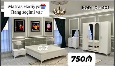tuba: Yataq otağı mebel dəsti – KOD: D-401 Dəst tərkibi: - Çarpayı (matras — 1