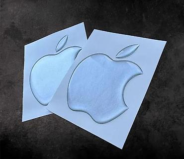 car bluetooth adapter: 3d stikeri apple metalik sivi - stikeri za racunare - 2042 📌 opis — 2
