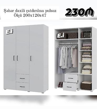 salon ucun skaf: 3 qapılı dolab Yep yeni 230 azn rəng seçimi var çatdırılma var — 1