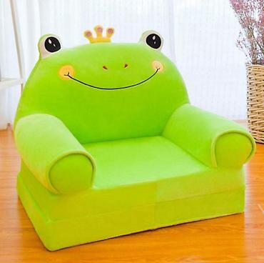 cipelarnik ikea: Foteljica za decu FROGY CROWN – plišana, rasklopiva foteljica u obliku — 1