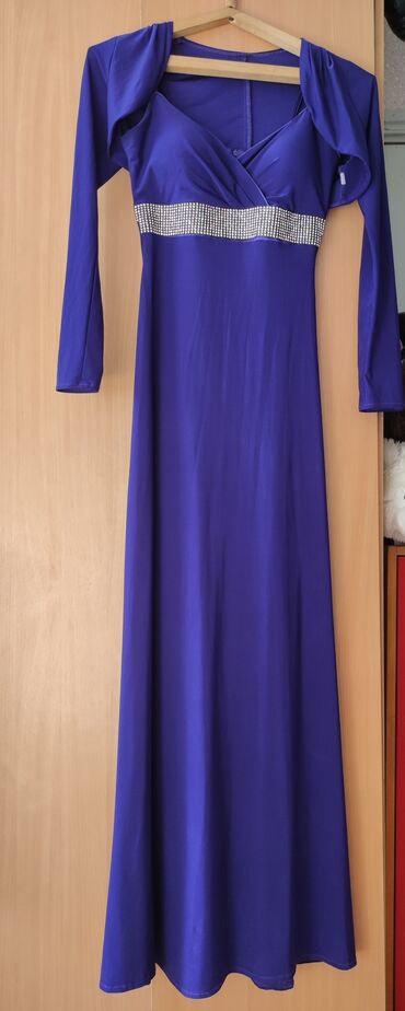 синее вечернее платье в пол: Вечернее платье, Длинная модель