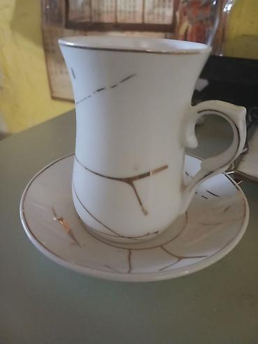 dzakovi za kafu: Porcelanske šoljice za kafu/espresso sa tacnom. - Materijal — 1