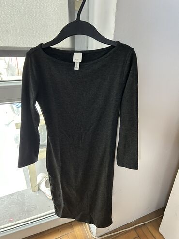 versace haljina: H&M XS (EU 34), S (EU 36), color - Grey, Evening, Long sleeves