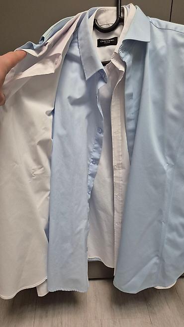 Рубашки: Мужская рубашка, 2XL, Б/у, цвет - Белый, Самовывоз — 6