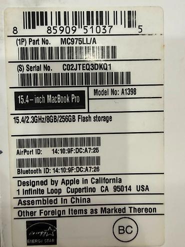 hp 1536: Çox səliqəli və olduqca az istifadə olunmuş MacBook Pro (15-inch, Mid — 9
