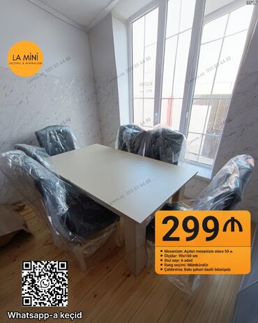 стол для конференций: Для кухни, Раскладной, Прямоугольный стол, 6 стульев