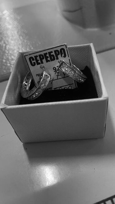 Серебряные серьги: Серебряные серьги, Проба 925, Фианит, Женские