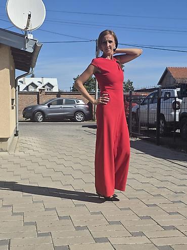 jena cane: Elegantni ženski crveni kombinezon - Model: dugačak kombinezon sa — 6