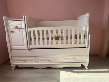 купить кровать трансформер: Oğlan və qız üçün, İşlənmiş, Dördbucaq, Beşik, Matras ilə, Yellənmə mexanizmsiz