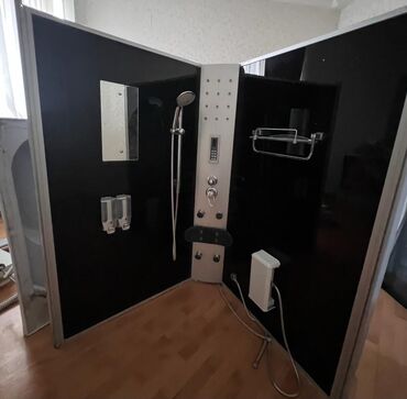 Напольные покрытия: Hidromasaj funksiyalı duş kabini komplekti - Komplekt: şüşə sürgülü