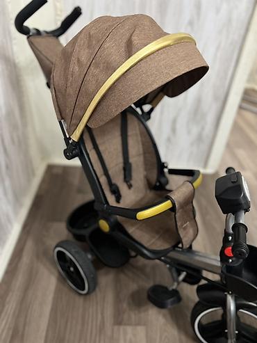 elektron velo: Uşaq üçtəkərli velosiped-araba (transformer) - Rəng: qəhvəyi-bej — 2
