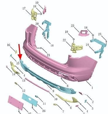 geely monjaro: Накладка на бампер Geely, Новый, Оригинал — 4