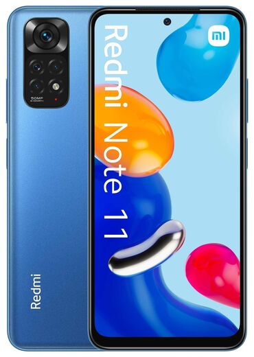 собрать компьютер: Redmi, Redmi Note 11, Колдонулган, 64 ГБ, түсү - Көгүлтүр, 2 SIM