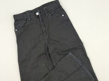 czarna sukienka mini h m: Spodnie jeansowe, H&M, 10 lat, 140, stan - Bardzo dobry