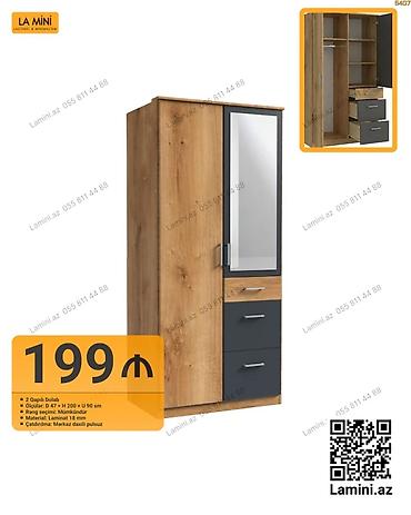 Mebel: İki qapılı şkaf – LA MINI dizaynı - Ölçülər: D 47 × H 200 × U 90 sm - — 1