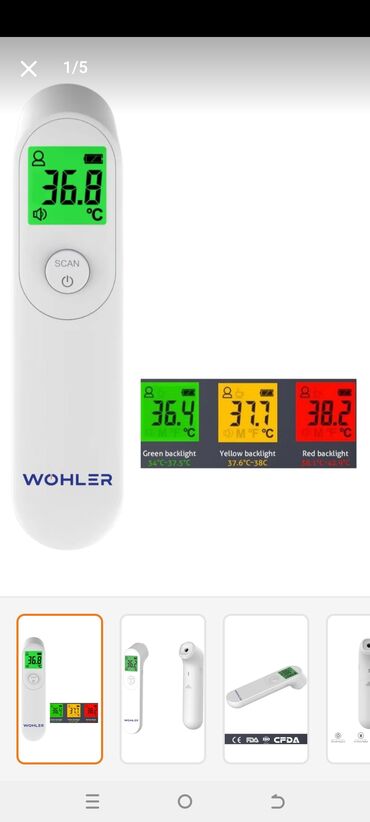 Termometrlər: Wohler Almaniya:təmassız,elektron infrared termometr.Məsafədən dəqiq