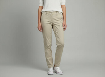 gdzie kupić spodnie dla szczupłego chłopca: Material trousers for women, size S
