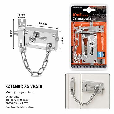 KMT Lanac srebrna 9368906 Opis: Lančani osigurač/katanaс za vrata na lalafo.rs KMT Lanac srebrna 9368906 Opis: Lančani osigurač/katanaс za vrata