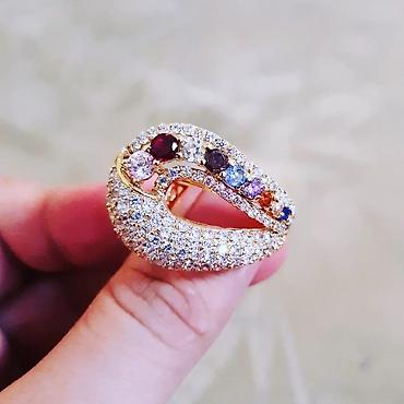 Ювелирные изделия: Обручальные, Кольцо, Swarovski, Желтое золото, 750 проба, Топаз — 3