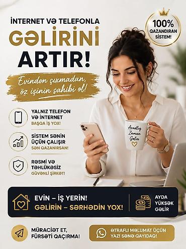 part time is vakansiya: Satış agentləri, Təcrübəsiz, Onlayn iş — 3