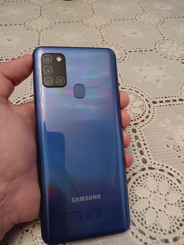 samsung a30s ekran: Samsung Galaxy A21S, 32 GB, rəng - Göy, Barmaq izi, Face ID