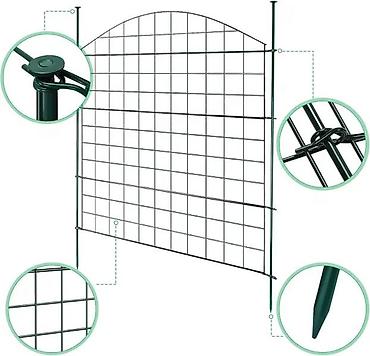 Baštenska dekoracija: Dekorativna baštenska ograda – komplet set cca 3,9 m - Tip — 9