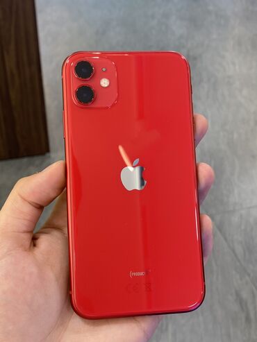 işlənmiş telefonlar ayfon: IPhone 11, 64 GB, Qırmızı, Face ID