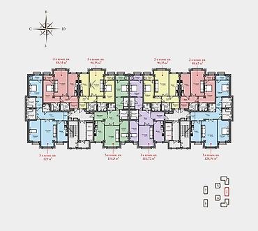 2 8: 3 комнаты, 129 м², Элитка, 10 этаж, ПСО (под самоотделку) — 6