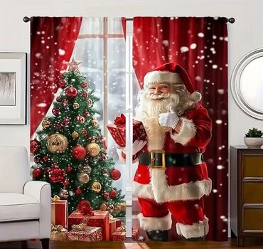 Ostali proizvodi za kuću: Novogodišnje zavese Dimenzije 150x60cm Cena 1700din/2kom kao na slici — 8