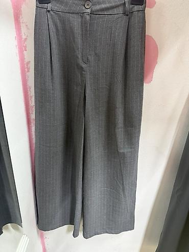 ski helanke: Široke ženske pantalone na pruge – Sevendey - Boja: siva sa — 1
