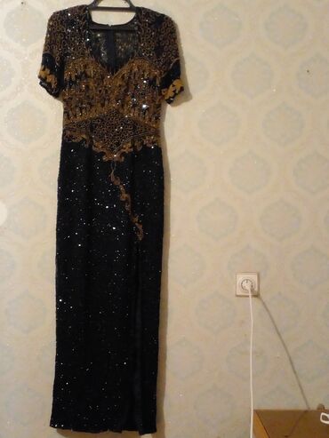 вечернее черное платье с кружевом: Вечернее платье, L (EU 40)