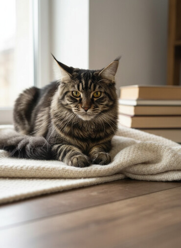 Mačke: Maine Coon mačka – prelepa tigrasta (brown tabby) ženka sa izrazitim — 1