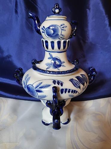 Figure: Kompletan ukrasni samovar Gzhel USSR iz 70ih.godina. Originalni ruski — 6